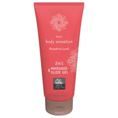   HOT - Shiatsu 2 em 1 aroma de morango - óleo de massagem e lubrificante (200 ml)