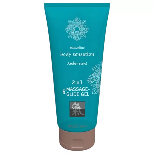 HOT - Shiatsu 2 em 1 Aroma de Âmbar - óleo de massagem e lubrificante - âmbar (200 ml)