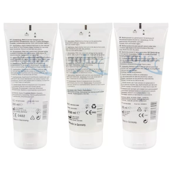 Just Glide - kit de lubrificantes íntimos - base água - 3x200ml