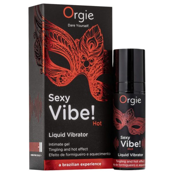 Orgie Sexy Vibe HOT - Vibrador Líquido de Morango com Efeito Aquecedor (15ml)