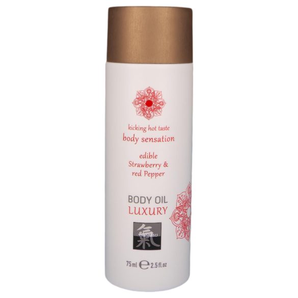 Shiatsu Luxo - óleo de massagem comestível morango-pimenta (75ml)