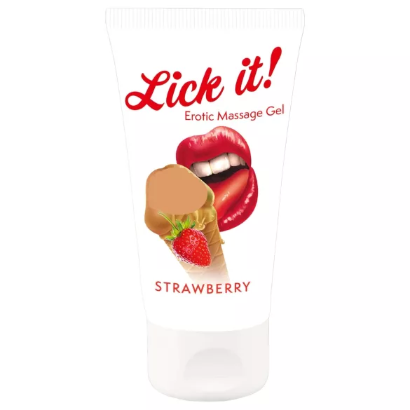 Lick it! - lubrificante comestível 2 em 1 - sabor morango 50ml