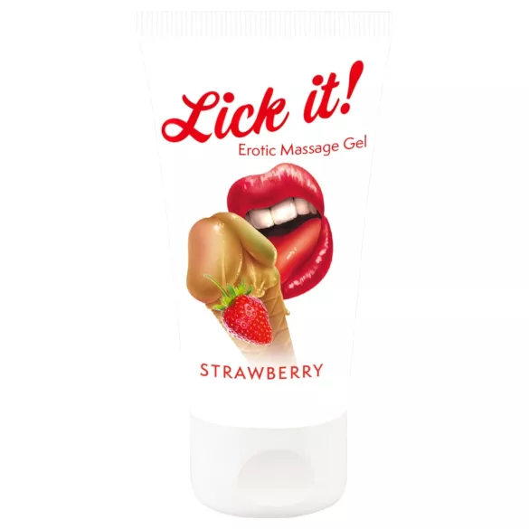 Lick it! - lubrificante comestível 2 em 1 - sabor morango 50ml