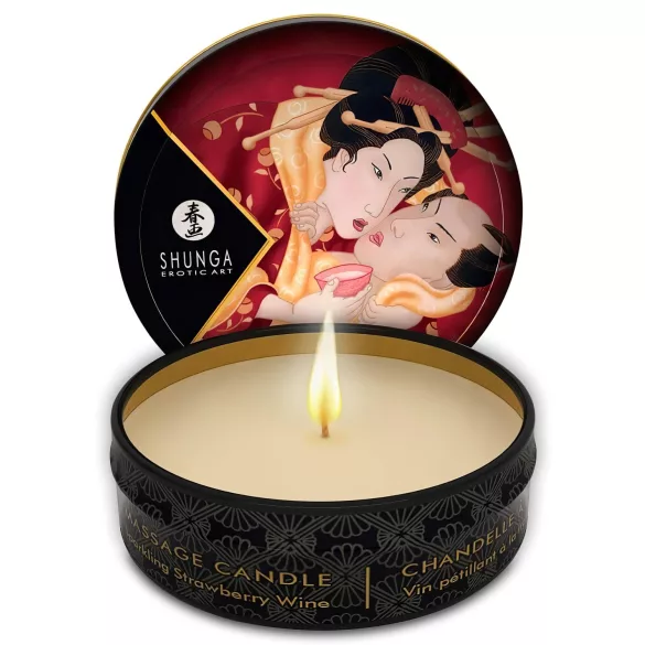 Shunga - vela de massagem - morango - 30ml