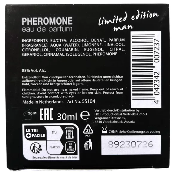 HOT Dubai - perfume com feromônio masculino - 30ml