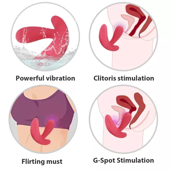 Cotoxo Saddle - vibrador de próstata com controle remoto - silicone vermelho