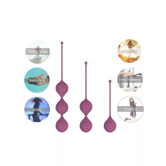 Cotoxo Belle - bolas Ben Wa - kit 3 peças - roxo