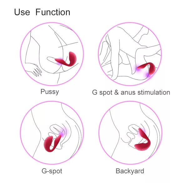 Cotoxo Cupid 2 - vibrador para casal com controle remoto - silicone vermelho
