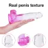 Sunfo - dildo com ventosa e escroto - 22cm - transparente roxo