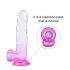 Sunfo - dildo com ventosa e escroto - 22cm - transparente roxo