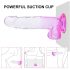 Sunfo - Dildo c/ ventosa e testículos - 22cm (transparente-roxo)