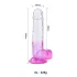 Sunfo - dildo com ventosa e escroto - 22cm - transparente roxo