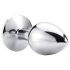 Sunfo - Plug Anal de Metal com Pedra Rosa (Prateado)