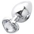Sunfo - Plug Anal Metálico com Pedra em Forma de Coração (Prata-Branco)