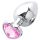 Sunfo - Plug Anal de Metal com Pedra Coração (Prata-Rosa)
