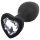Sunfo - Plug anal com pedra em formato de coração (preto e branco)