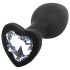 Sunfo - Plug anal com pedra em formato de coração (preto e branco)