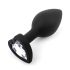 Sunfo - Plug anal com pedra em formato de coração (preto e branco)