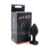 Sunfo - Plug anal com pedra em formato de coração (preto e branco)