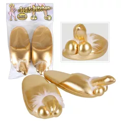 Chinelo com pênis - divertido - dourado