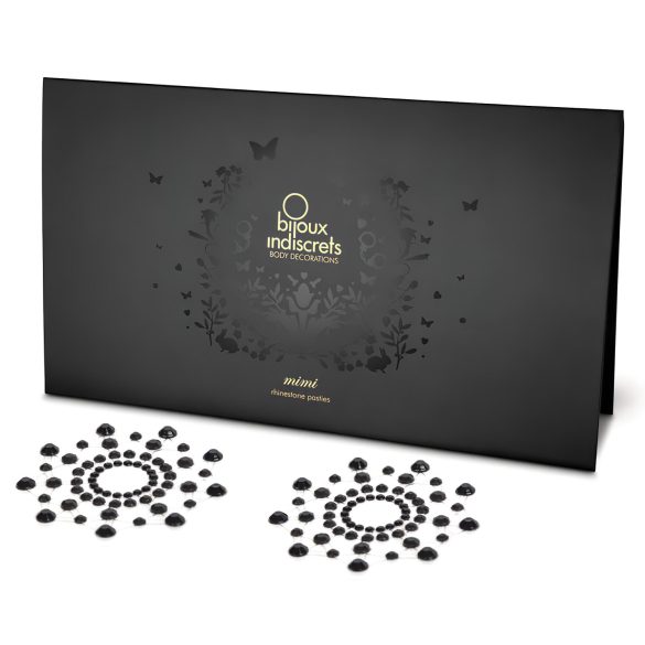 Adesivos de mamilos com diamantes negros brilhantes