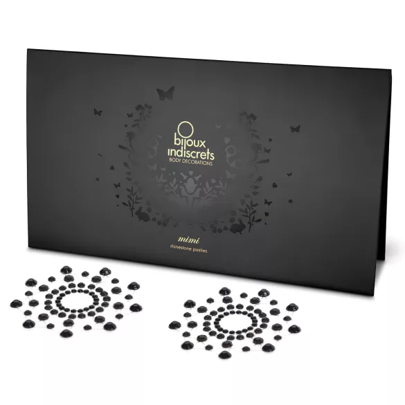 Diamantes brilhantes - adesivo mamilo strass - preto