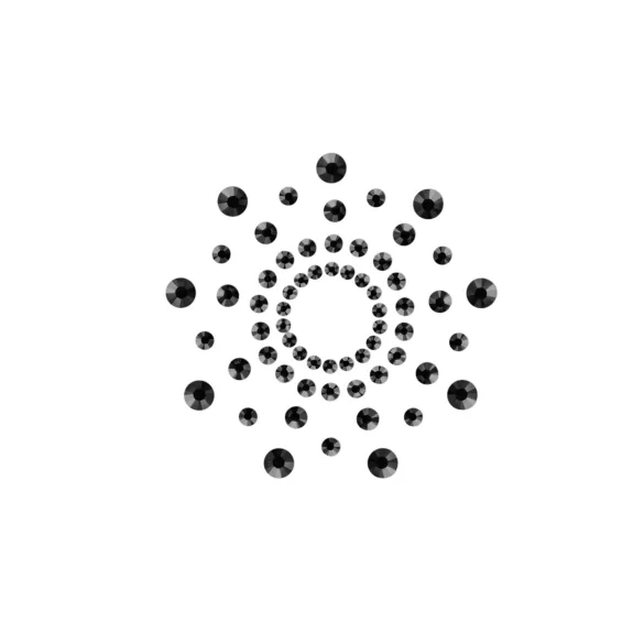 Diamantes brilhantes - adesivo mamilo strass - preto