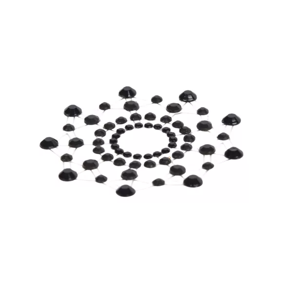 Diamantes brilhantes - adesivo mamilo strass - preto