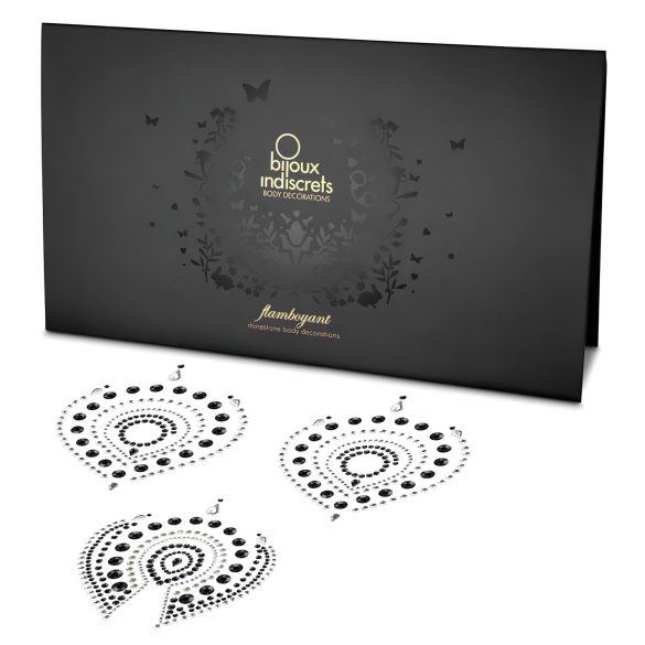 Conjunto íntimo de joias Diamantes Brilhantes - 3 peças (preto)