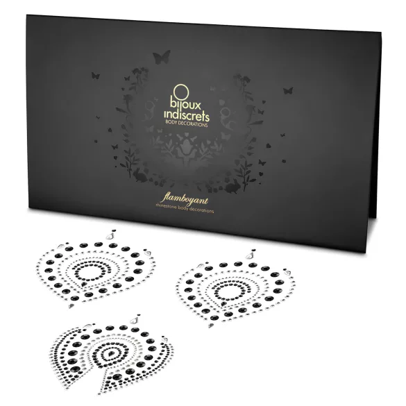 Diamantes brilhantes - kit jóias íntimas - 3 peças - preto