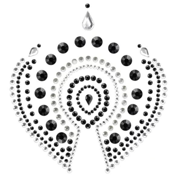 Diamantes brilhantes - kit jóias íntimas - 3 peças - preto