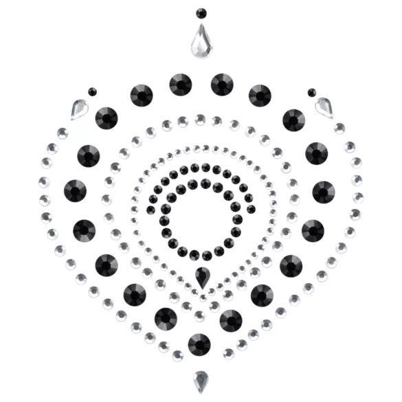 Diamantes brilhantes - kit jóias íntimas - 3 peças - preto