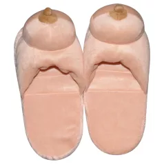 Pantufa de pelúcia nude - em formato de seio (42-44)