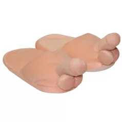 Chinelo divertido - formato pênis - bege