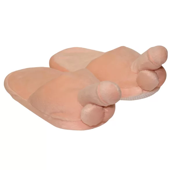 Chinelo divertido - formato pênis - bege
