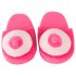 Pantufas de Pelúcia Rosa - Formato de Seio