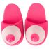 Pantufas de Pelúcia Rosa - Formato de Seio