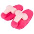 Pantufas de pelúcia rosa - formato de pênis