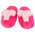Pantufas de pelúcia rosa - formato de pênis