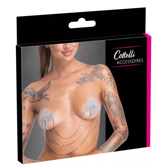 Cottelli - adesivo de mamilos com corrente - prata