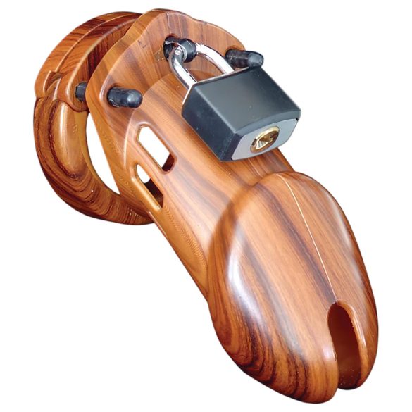 CB-6000 - Gaiola de Luxo para Pênis com Cadeado (Madeira)