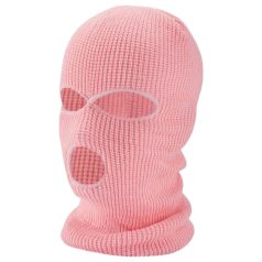  Balaclava - máscara erótica tricotada com 3 aberturas (rosa)