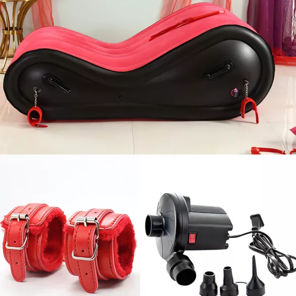Almofada Mágica Desirel - Mobiliário sexual BDSM insuflável - com algemas (vermelho)