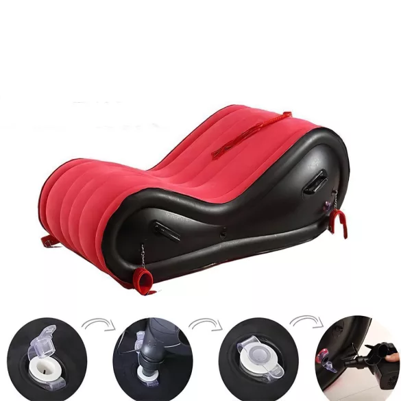 Almofada Mágica Desirel - Mobiliário sexual BDSM insuflável - com algemas (vermelho)