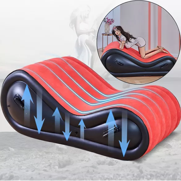 Almofada Mágica Desirel - Mobiliário sexual BDSM insuflável - com algemas (vermelho)