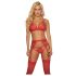 Mapalé - Conjunto de Lingerie com Cinta-liga (vermelho)