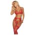 Mapalé - Conjunto de Lingerie com Cinta-liga (vermelho)