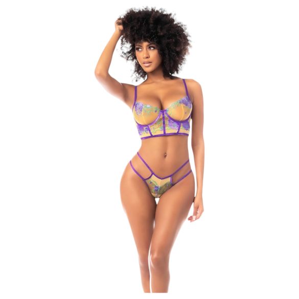 Mapalé - conjunto de sutiã (amarelo-roxo) - L/XL