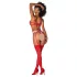 Mapalé - Conjunto de sutiã de 3 peças com recorte (vermelho-natural) - (P/M)