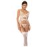 Mapalé - Conjunto de Lingerie com Cinta-Liga e Tanga (Branco)